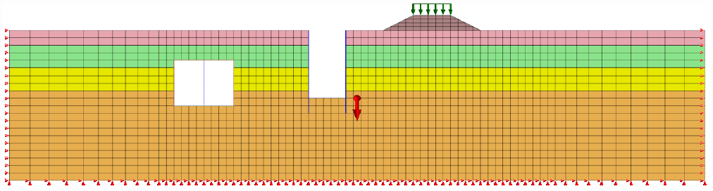 掘削完了後の2次元モデル図