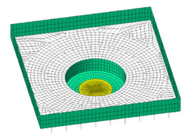 浄水場沈殿池（池状構造物）の3次元FEMモデル